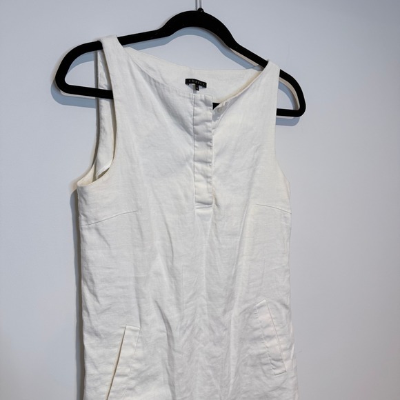 THEORY Linen Blend‎ Sleeveless Shift Dress White Size 6 - Picture 2 of 8